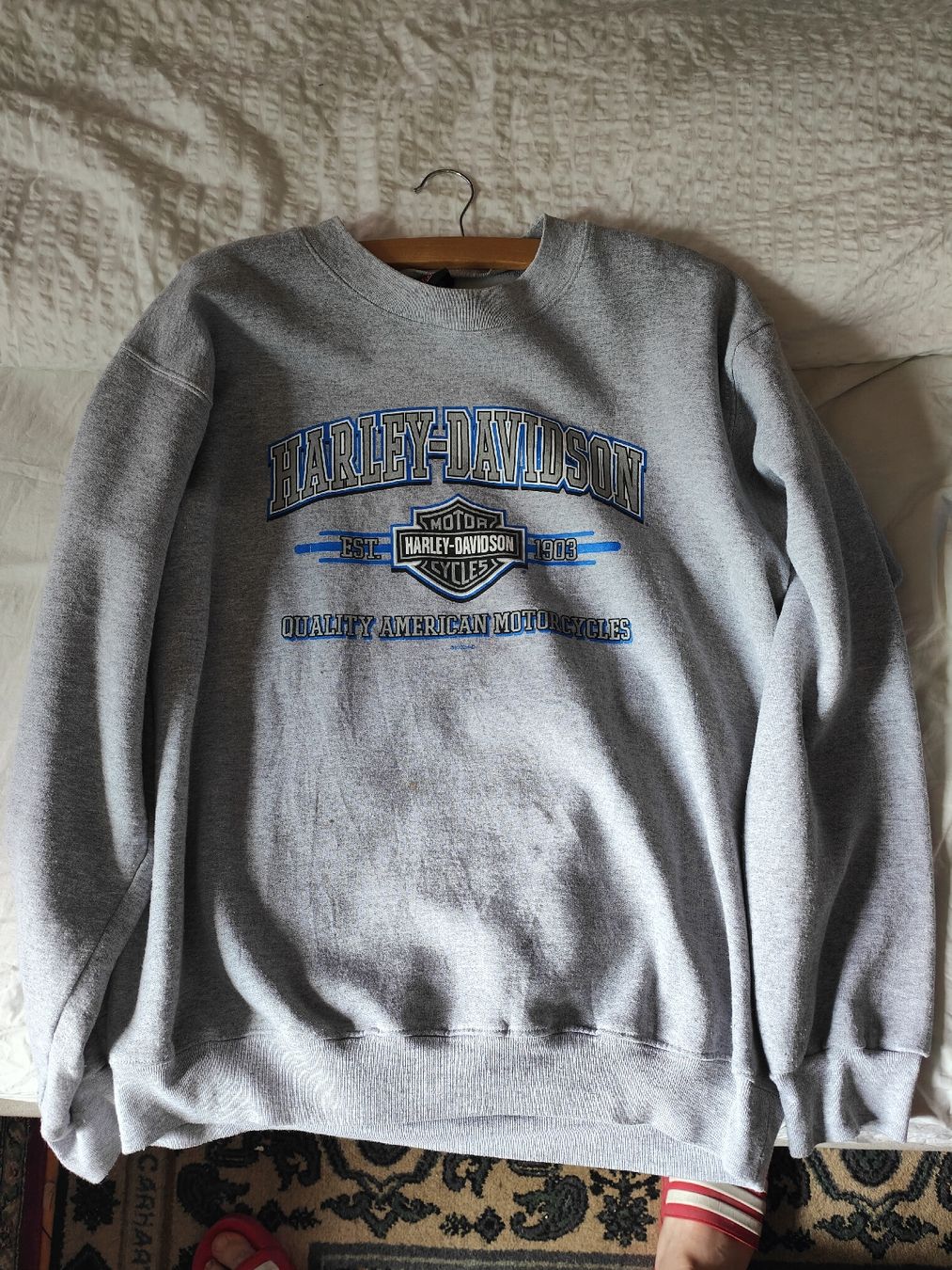 Maglioni & Felpe: Harley-Davidson Pullover Grau Grösse XL mit Adler Motiv – Usato da Zürich venduto da silvinator1999