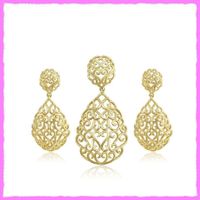 Schmuckset, Anhänger und Ohrringe 14K Vergoldet
