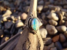 Boulder Opal Silberring ( Neu nicht getragen )
