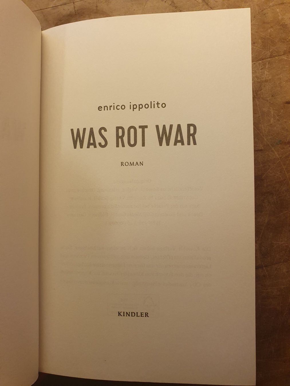 Bücher: Was rot war - Enrico Ippolito – Gebraucht aus Zürich von dialout 2