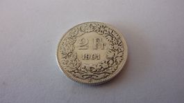 Uralter seltener Zweifränkler 1901, sehr schön