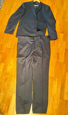Anzug komplett gr. 56 Sakko Blazer & Hose marine Schurwolle