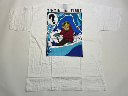 Vintage 90s T-Shirt Tintin Double Print New Under Blister L