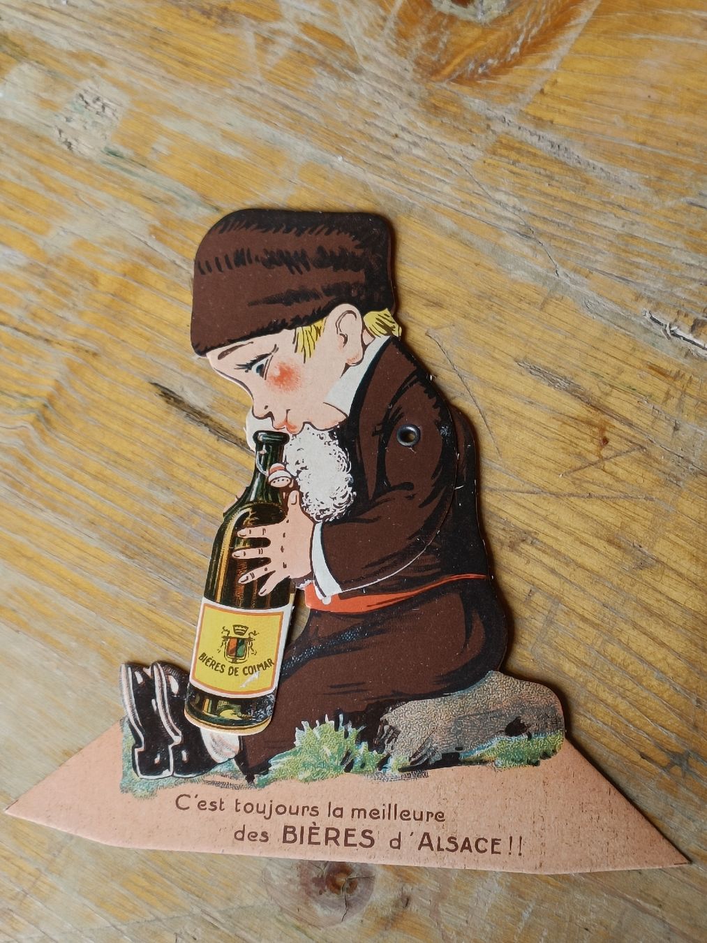 Schilder: Litho Werbe Karton / Bieres d'Alsace Colmar ca. 1930 – Gebraucht aus Brugg AG von Ente015 1