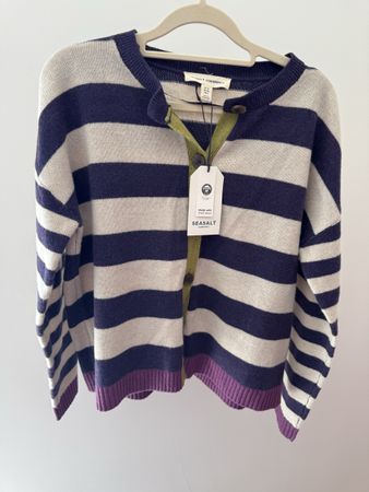 Seasalt Cardigan striped wool blend purple EUR 38
