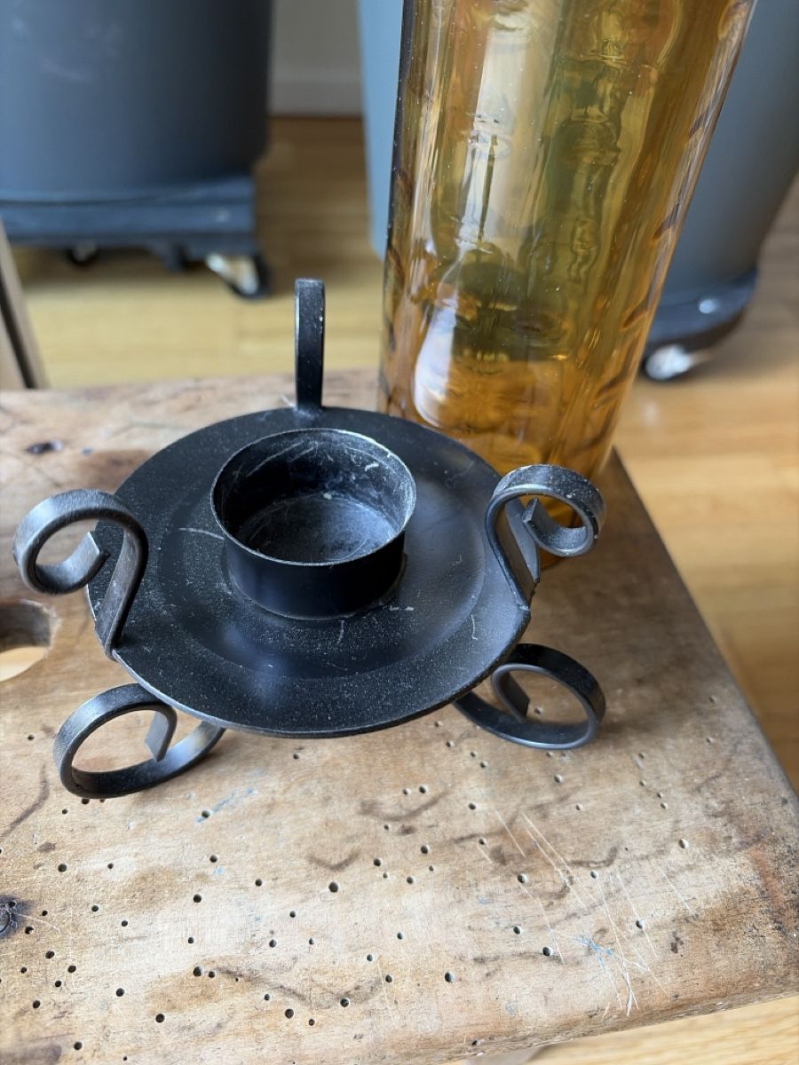 Alle Dekorationen: Windlicht Glas Amber mit Metallfuss Deko Ambiente – Gebraucht aus Herisau von Camelia01 1