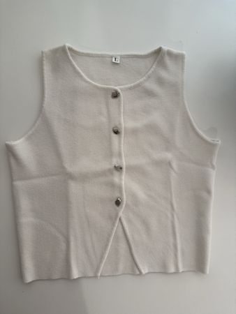 Weste weiss mit Knöpfen Polyester Grösse L neuwertig