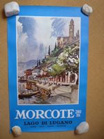 Plakat MORCOTE Ticino Werbung Vintage Lago di Lugano