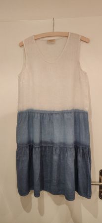Cartoon: Kleid blau/weiss, Gr. 34