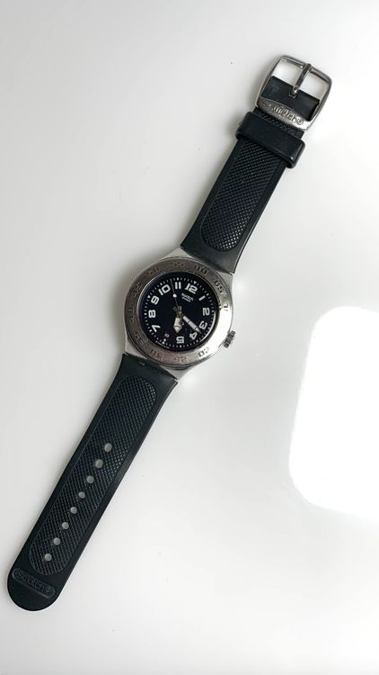 Swatch Armbanduhr Edelstahl schwarz Herrenu 1