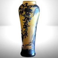 🌟 Antike Jugendstil Cameo Vase | Gallé-Stil | Glyzinien 🌿