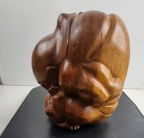 Holzfigur Weinende Buddha-Yogi-Meditationsstatue
