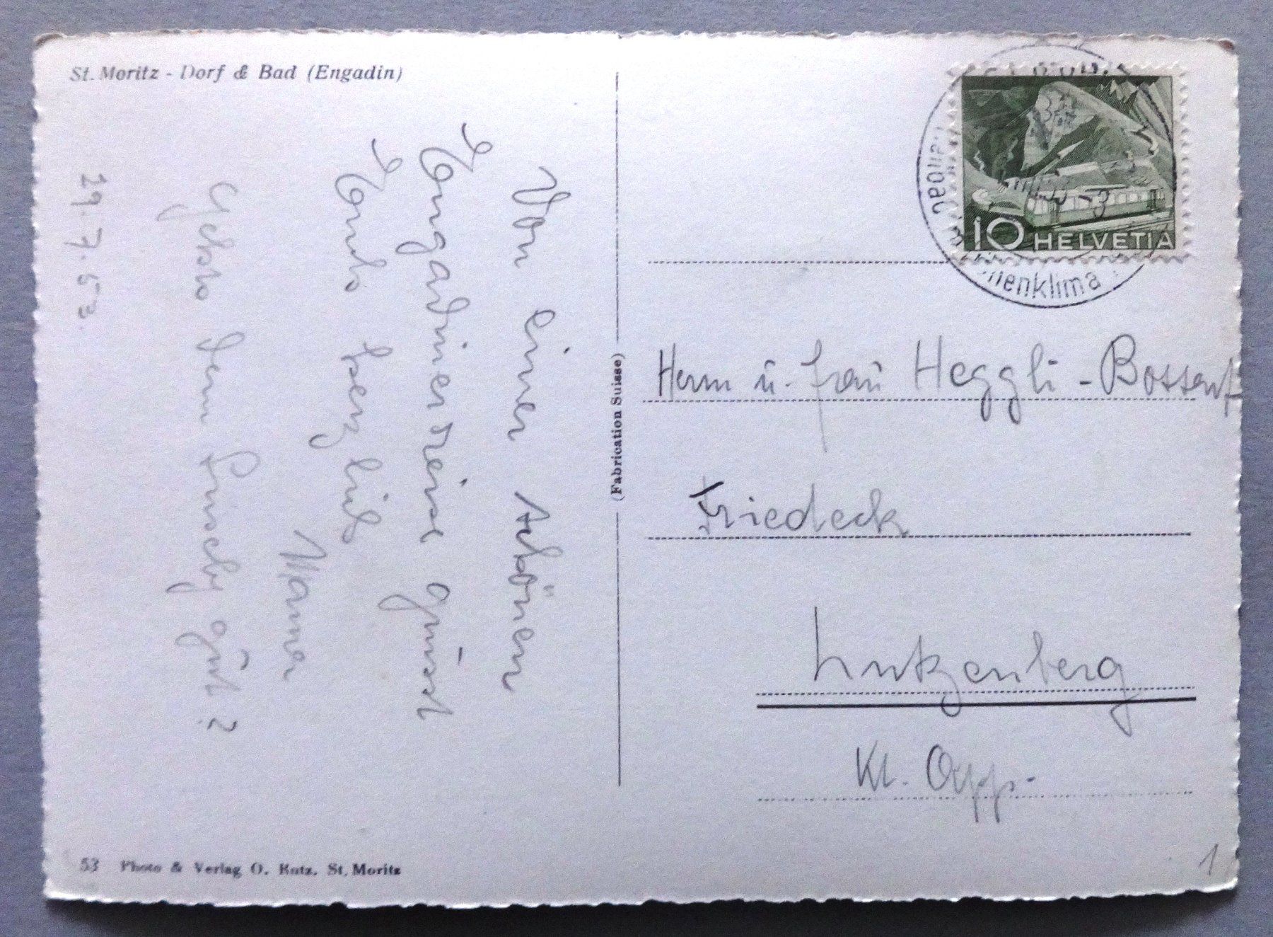 Cartoline postali: St. Moritz - Dorf & Bad – Usato da Fétigny venduto da Billy2miny 1