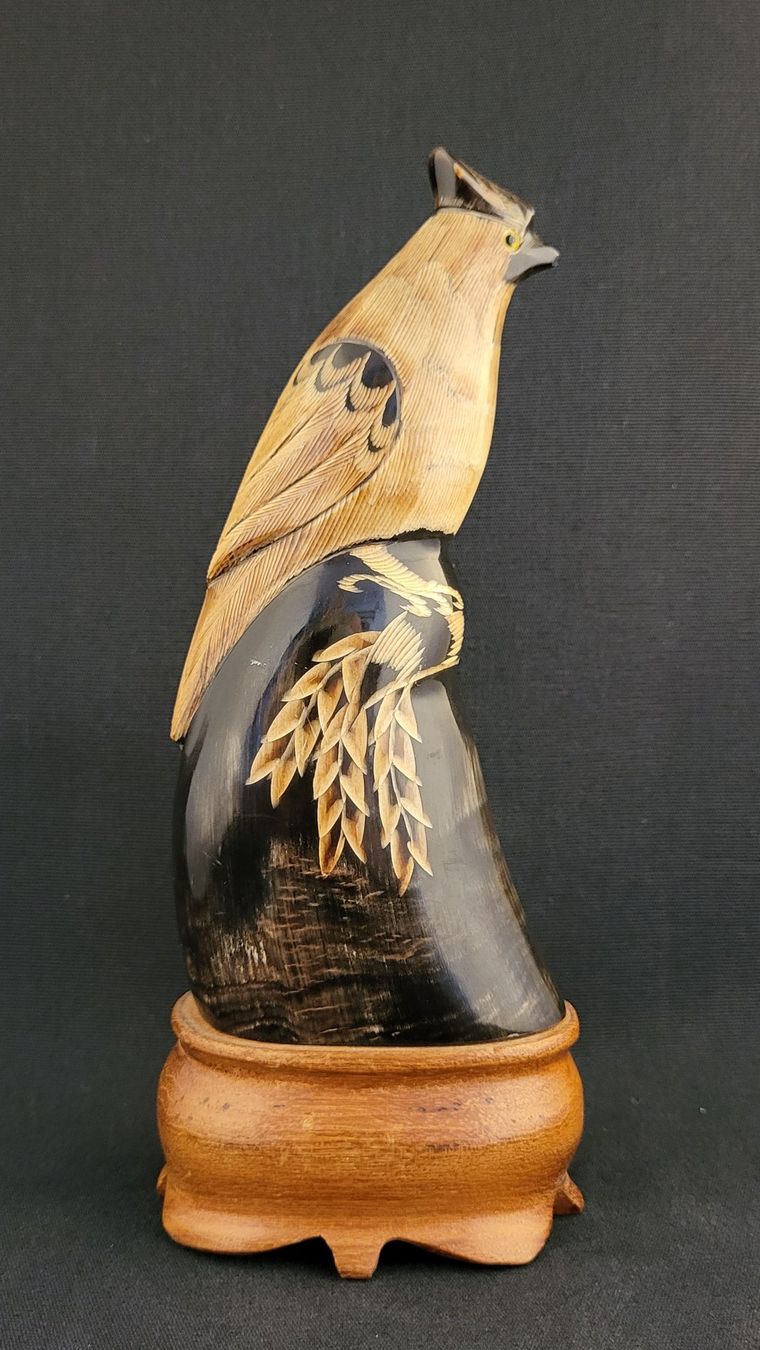 Statuette: Horn-Schnitzerei VOGEL – Usato da Basel venduto da spinne02 3