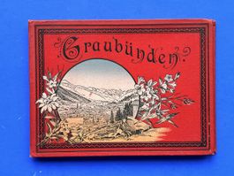 Graubünden Leporello-Album um 1890 viele Ansichten