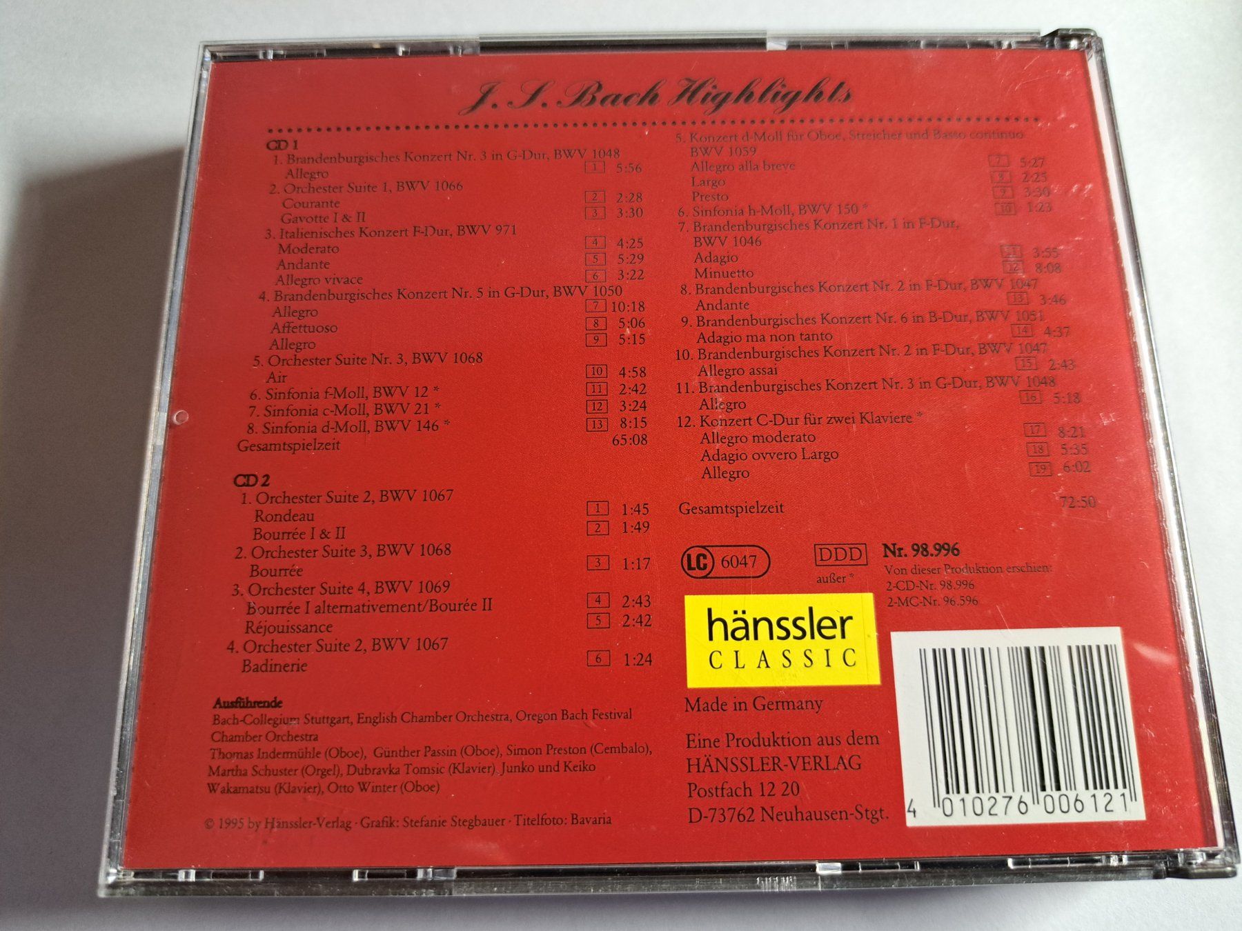 CDs: J.S. BACH HIGHLIGHTS (2 CDs) – Gebraucht aus Wichtrach von LuckyLuke69 1