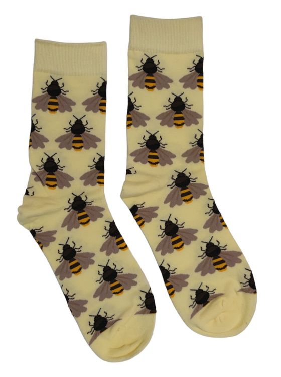 2 Paar Kindersocken Mit Bienen-Motiv – Gelb, Wabenmuster, Weicher Baumwollmix, Größen 23-34 – Lustige Socken Für Bienen-Fans – Made In Europe