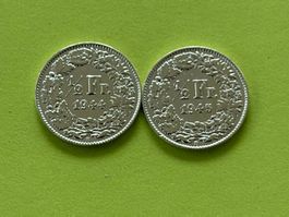 1/2 Fr.  1944 und 1945 vorzüglich