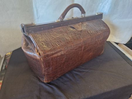 Vintage Leder Arztkoffer Doktorkoffer Hebammetasche 50 cm