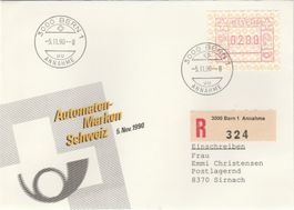 ATM Nr. 8A illustrierter FDC mit Portostufe 0200
