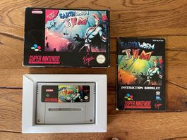 Earthworm Jim SNES mit OVP und Anleitung! Modul wie neu!