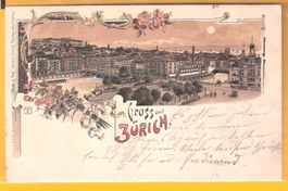 21.9.1906 Gruss aus Zürich/seltene Litho