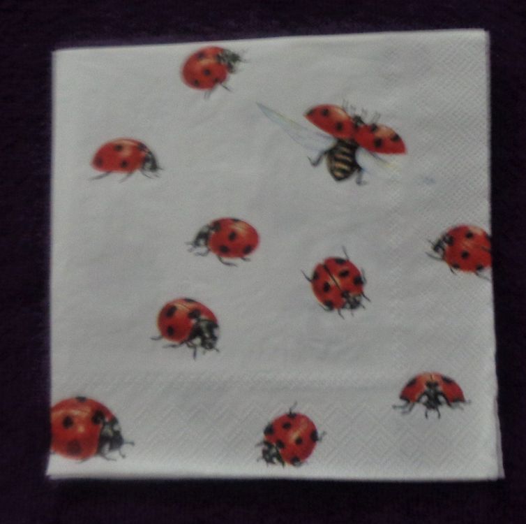 20 Stück Servietten Marienkäfer – 33x33 Cm, 3-lagig, Frühlingshaft