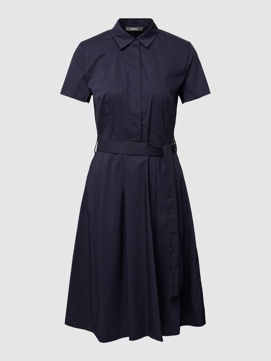 Kleider: Hemdblusenkleid mit Bindegürtel in marine Gr. 48 – Gebraucht aus Zollikon von Svch