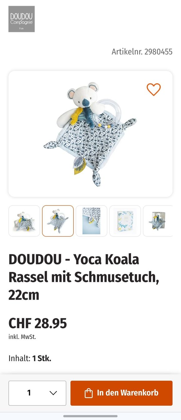 Giocattoli: Doudou Kuscheltier Koala mit Rassel und Schmusetuch – Nuovo (secondo la descrizione) da Zürich venduto da Kris8050 3
