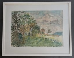 Art Kunst Original Aquarell Landschaft signiert E von Tobel