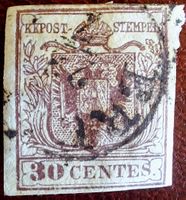 Timbre antique Lombardie-Vénitie oblitéré 30 centes, M #4