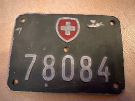 Alte Schweizer Militär-Velonummer 78084