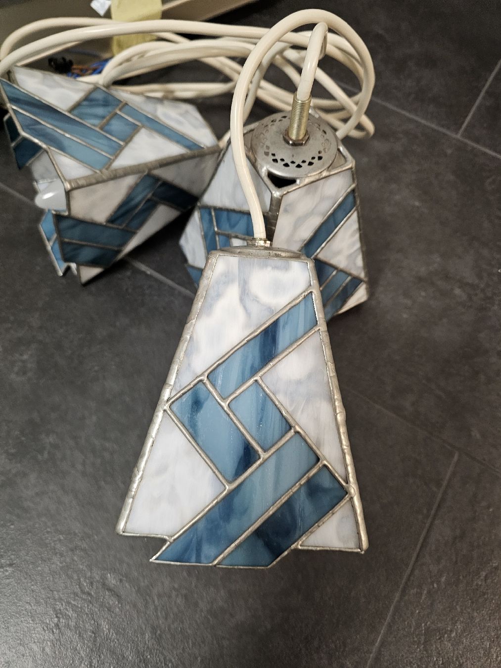 Kronleuchter & Deckenlampen: Hängeleuchte Glas mosaik 3er Set gebraucht – Gebraucht aus Stans von inf_ycy5 1