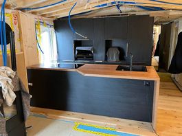 Plan de travail moderne stratifié bois, neuf, à saisir!