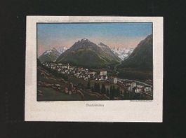 Pontresina altkolorierte Aquatinta von Dikenmann