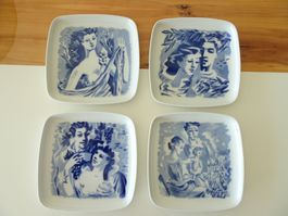 4 Langenthal Porzellan Teller 1951 - 1954