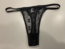 Schwarzer Tanga aus Spitze, Grösse L, neu & sexy!