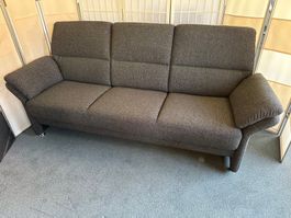 3er Sofa DANIELA von Leu Stoff Q2 Morcote schwarz 212 cm