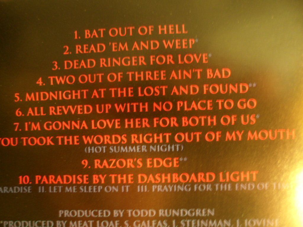CDs: MEAT LOAF  HiTs out of Hell – Gebraucht aus Langnau i. E. von mar_hw58 2