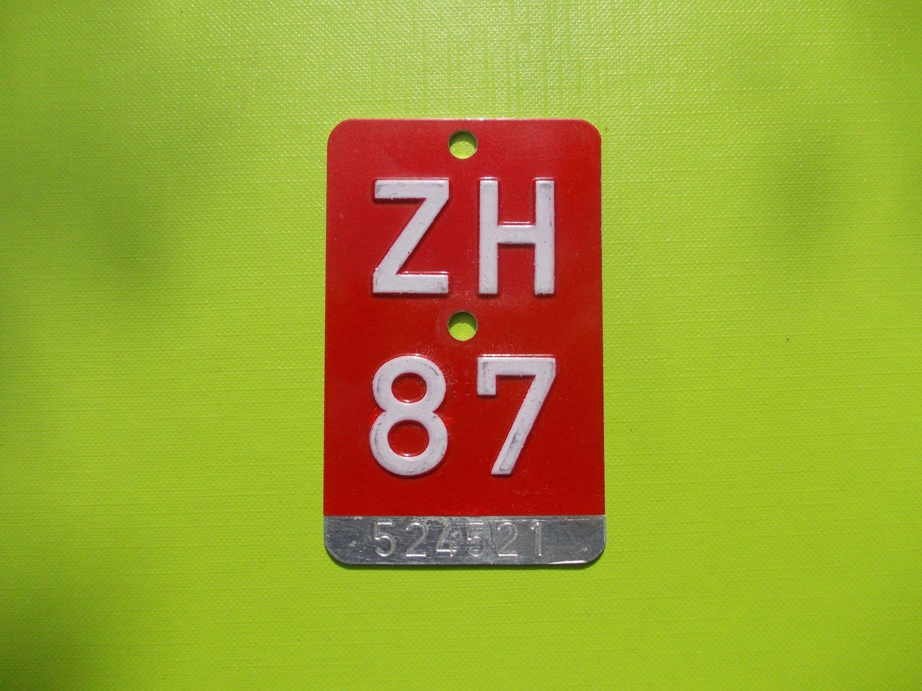 Insegne: Velonummer / Fahrradnummer ZH 87 – Usato da Gsteigwiler venduto da HORMIGA21