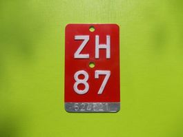 Velonummer / Fahrradnummer ZH 87