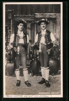 AK Zwei Appenzeller Sennen in Tracht