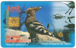 Telefonkarte Malta Wiedehopf u.a. Vögel