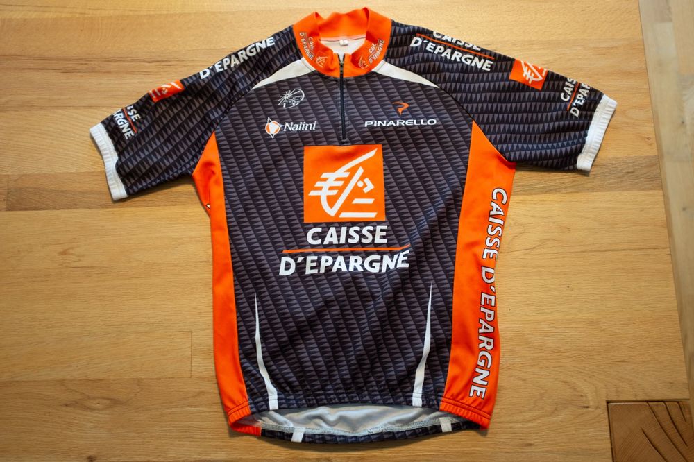 Maillot Cyclisme Vintage Nalini – Caisse D’Epargne, Taille XL, Manches Courtes