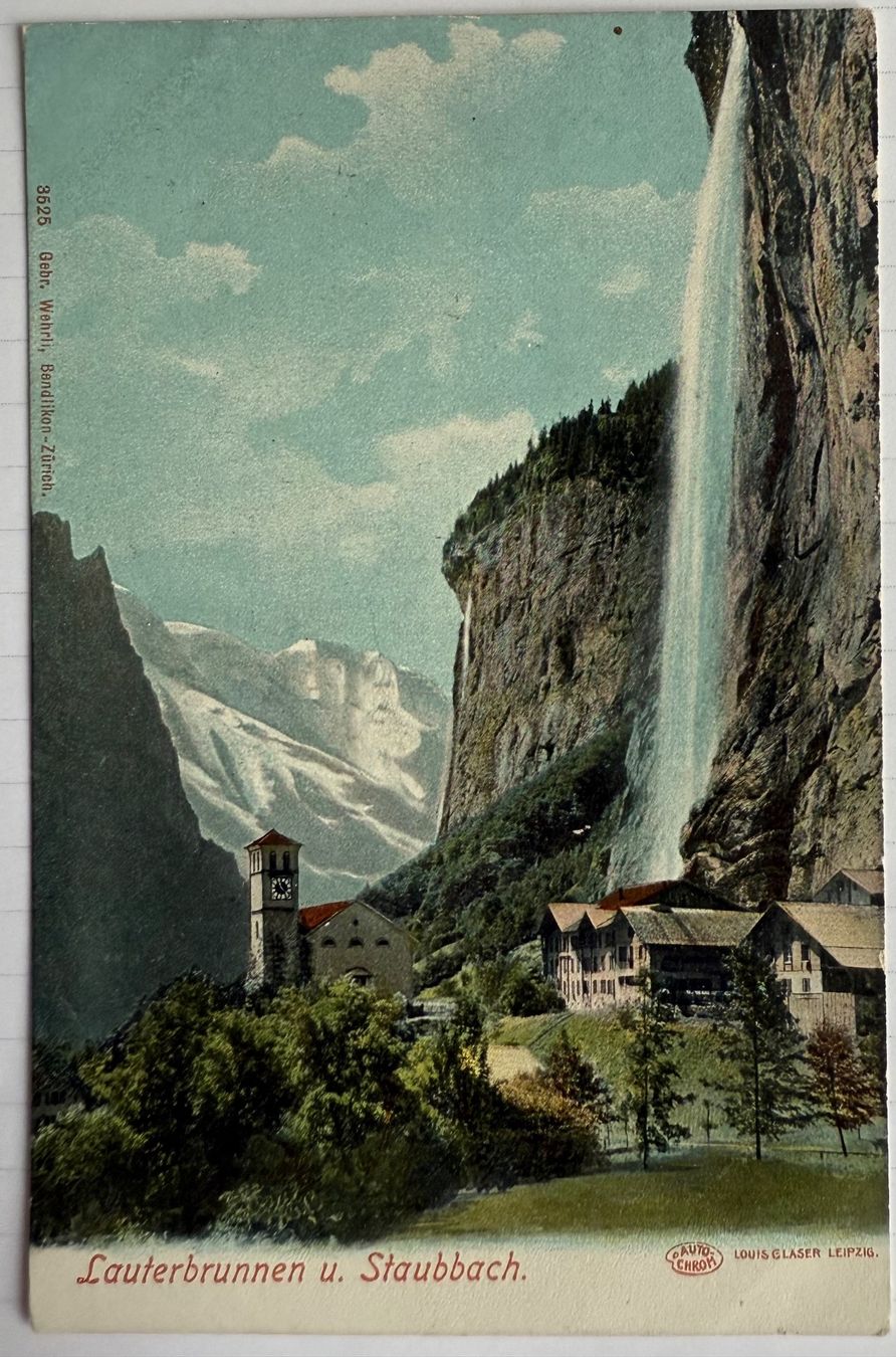 Cartoline postali: AK:  LAUTERBRUNNEN u. Staubbach – Usato da Lutry venduto da Ediego