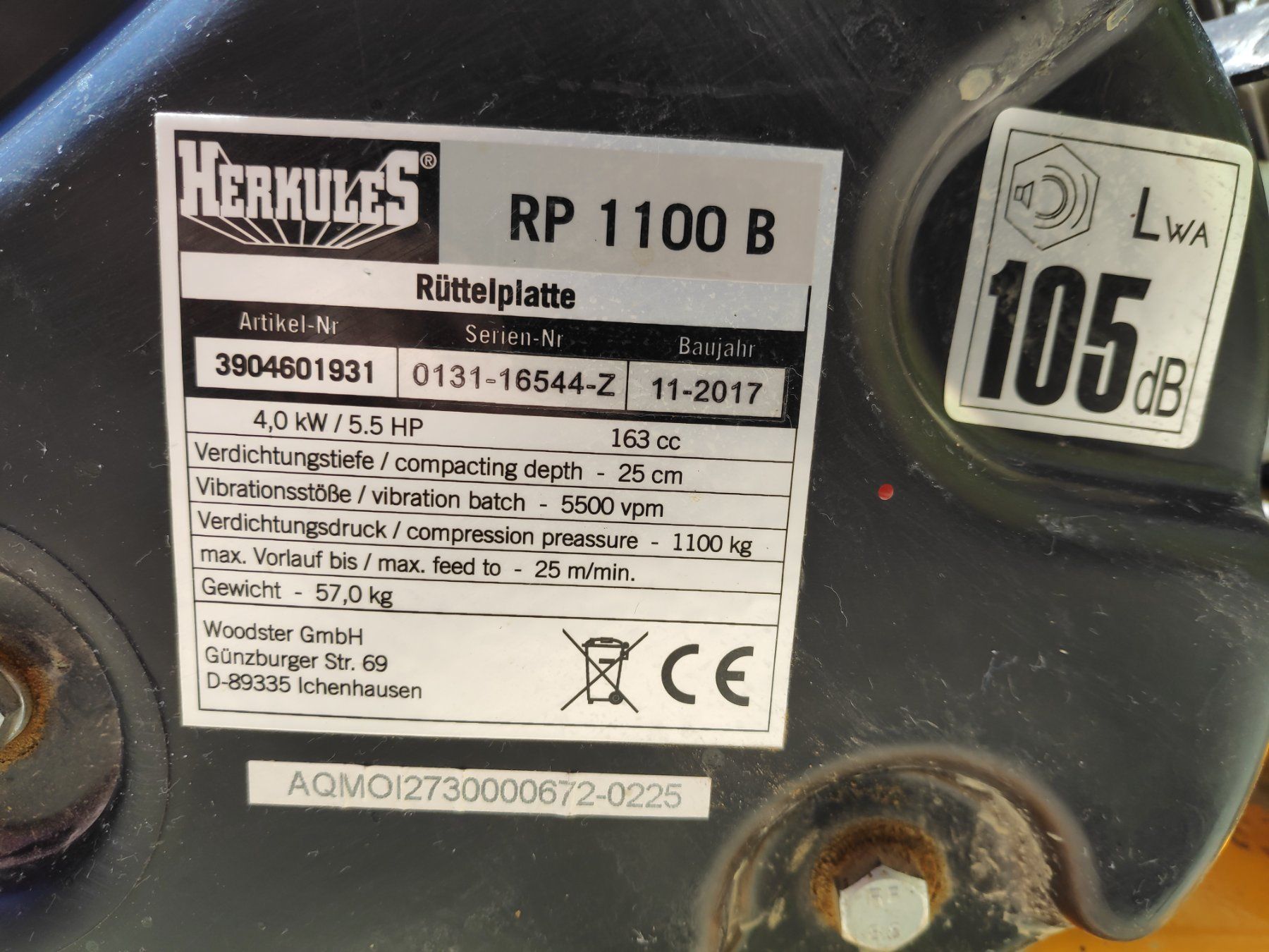 Alle Maschinen: Herkules rp1100b - Rüttelplatte / Vibroplatte mit Schonmatte – Gebraucht aus Sirnach von Trekk64 1