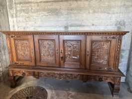 Antique Sideboard carved wood 4 doors usable condition