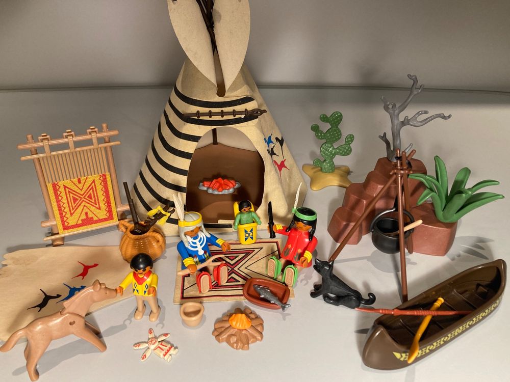 PLAYMOBIL 3733, TOILE de tipi, campement indien, vintage EUR 5,50 - FR