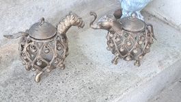 Messing Elefant Pferd 2 Stk.Objekte Indien