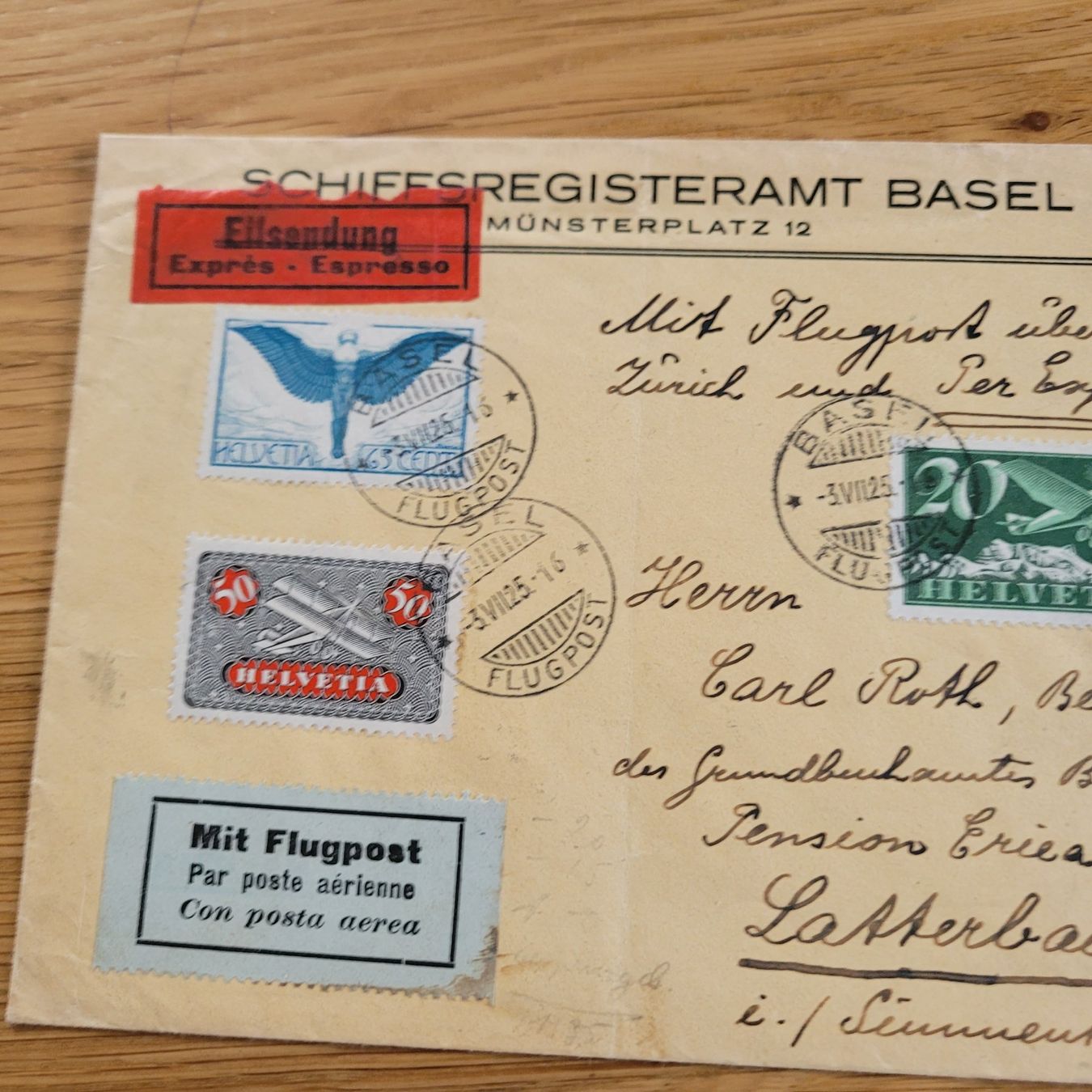 Tutti i francobolli: Luftpost Basel 1935 Zürich – Usato da Biel/Bienne venduto da Destockweb